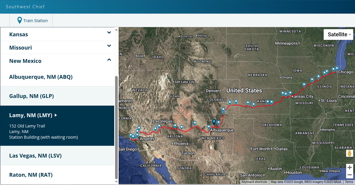 Southwest Chief Route